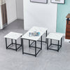 Set of 3 Coffee Table with 2 Stools Set Nesting Table Living Room Office Lounge