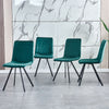4 Pcs Green Velvet Dining Chairs Padded Seat Metal Legs Dining Room Kitchen Home