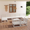 10 Piece Garden Set White Solid Pinewood Y4C8