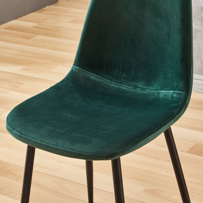 Set of 4 Velvet Dining Chairs Side Chairs Metal Legs Living Room Home Office BN