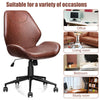 Ergonomic Leisure Chair PU Leather Rolling Upholstered Task Chair Adjustable