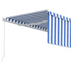 Manual Retractable Awning with Blind 4x3m Blue&White W8R7
