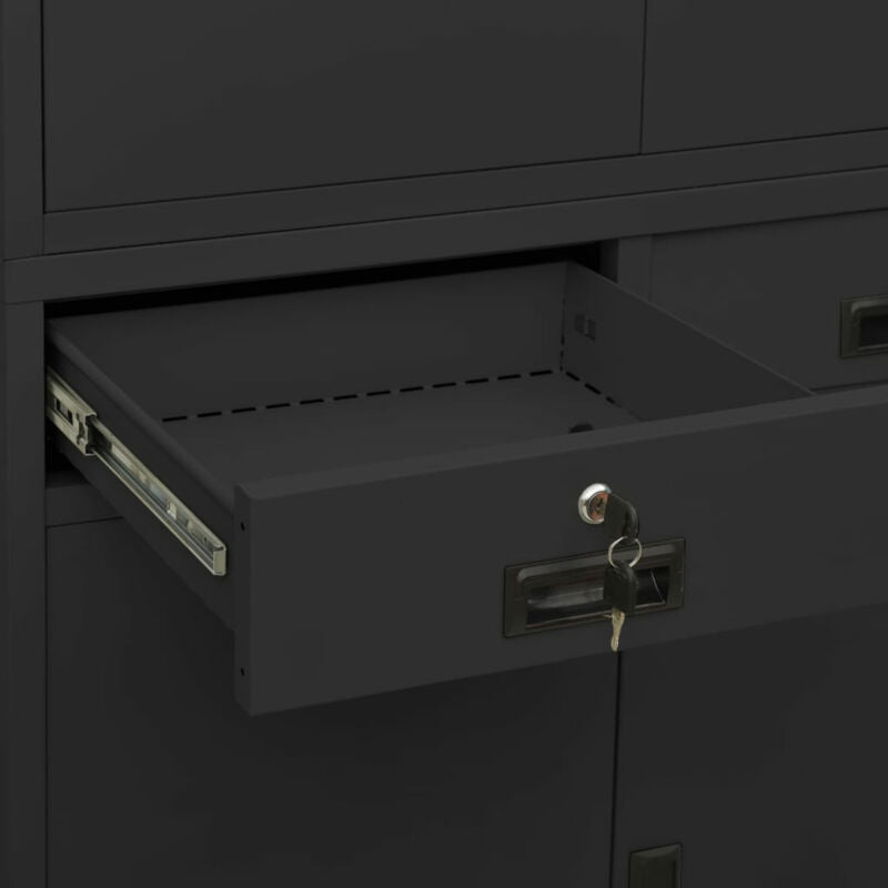 Office Cabinet Anthracite 90x40x180 Steel I3O5