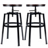 Set of 2 Industrial Bar Stool Pub Swiwal Chairs Kitchen Dining Seat W/ Footrest