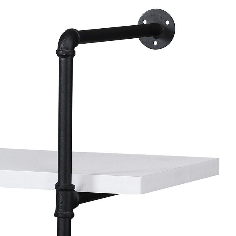 3 tier Shelf Display Storage Rack Holder Wall Mounted Metal Frame MDF Board Home