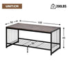 2-Tier Coffee Table Tea Sofa Table with Shelf Storage Metal Frame 100x50x45cm