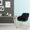 1x Dining Chair Velvet Seat Padded Breakfast Armchair w/ Backrest Kitchen Lounge