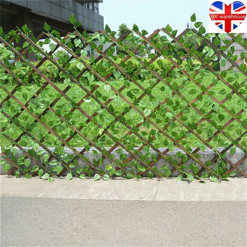 Garden Screening Expanding Trellis Fence Privacy Screen Artificial Ivy Leaves7