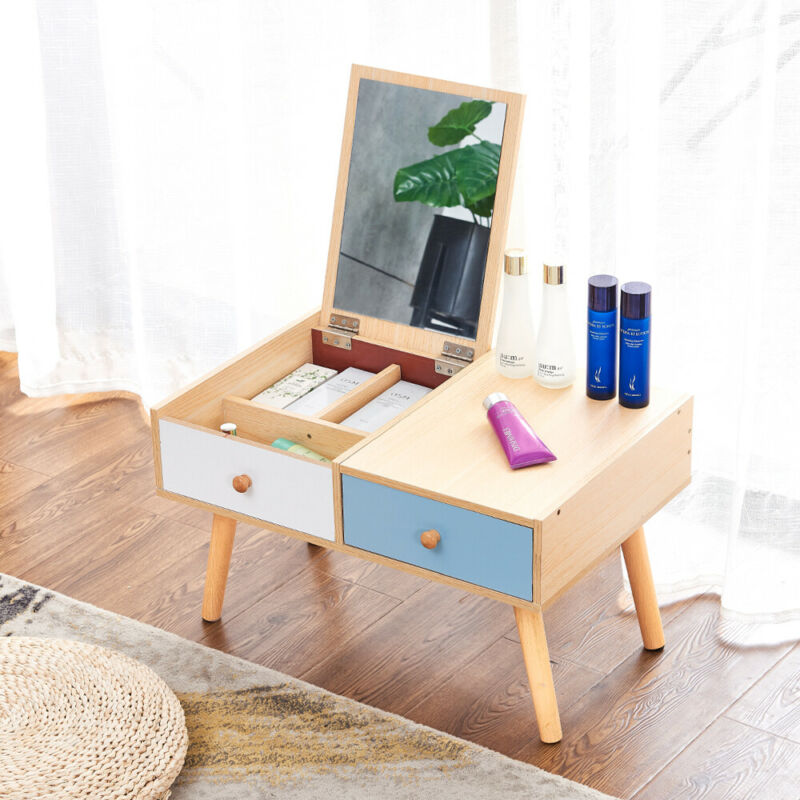 Dressing Table Vanity Table Makeup Desk with Mirror Drawer Storage 37cm Hight BN