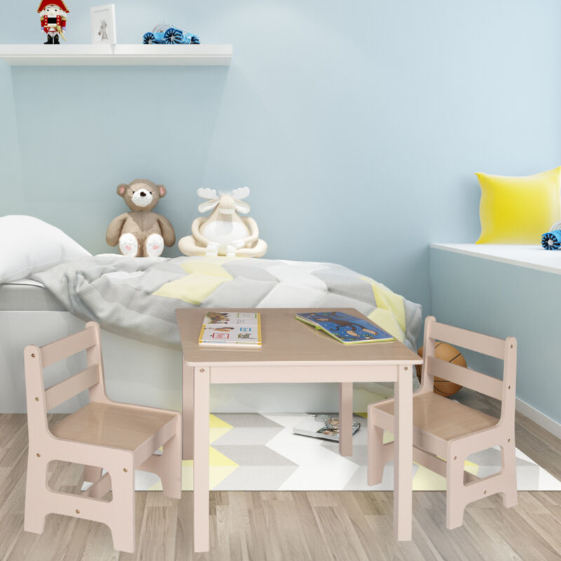 Children Table and Chairs Kids Furniture Set for Study Writing Reading Play Room