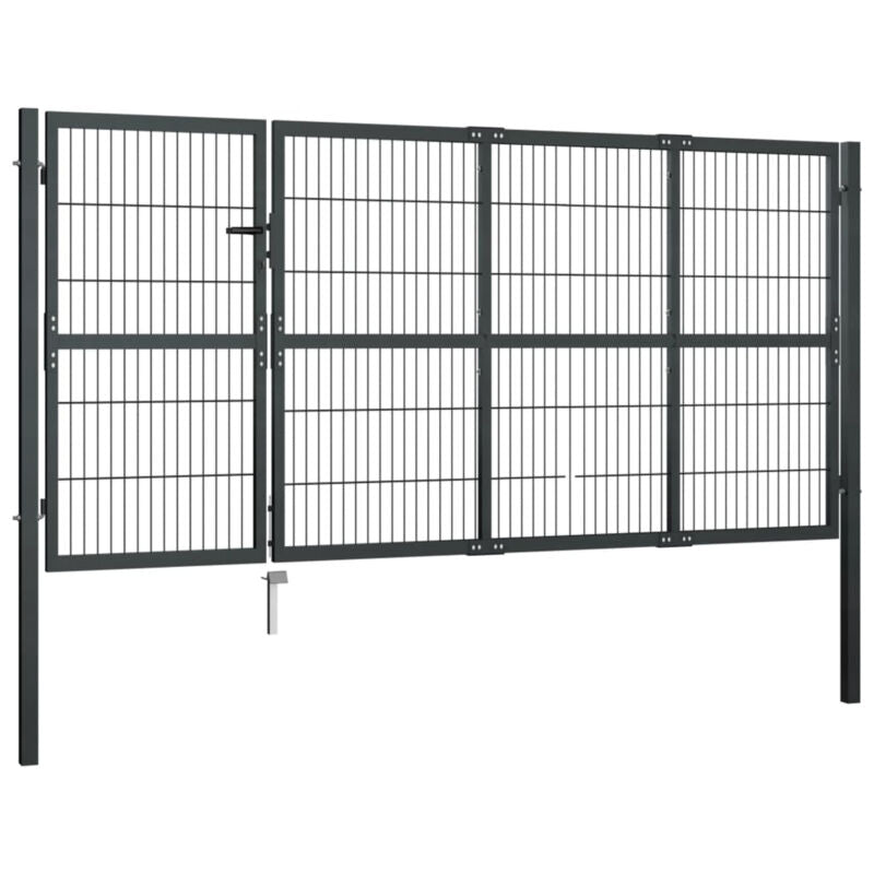 Garden Gate with Posts Steel 350x120 Anthracite J1T6