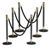 6 Polished Steel Queue Rope Barrier Posts Stands Crowd Control Stanchion 1.5M