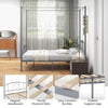 Double Size Metal Canopy Bed Frame Modern 4 Poster Platform Bed with Headboard