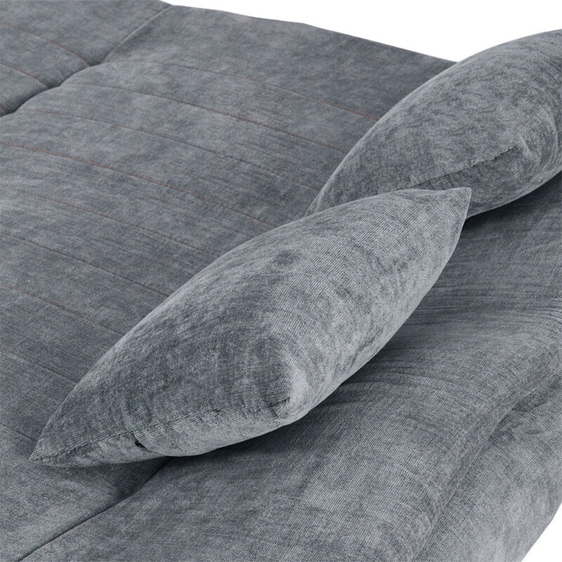 3 Seater Sofa Bed Fabric Upholstered Couch Recliner Lounge Sofabed + Cushions