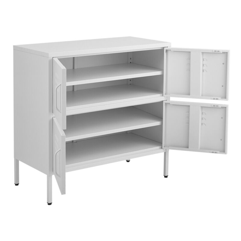 4 Doors Office Storage Cupboard Metal Filing Cabinet Furniture With 4 Shelves