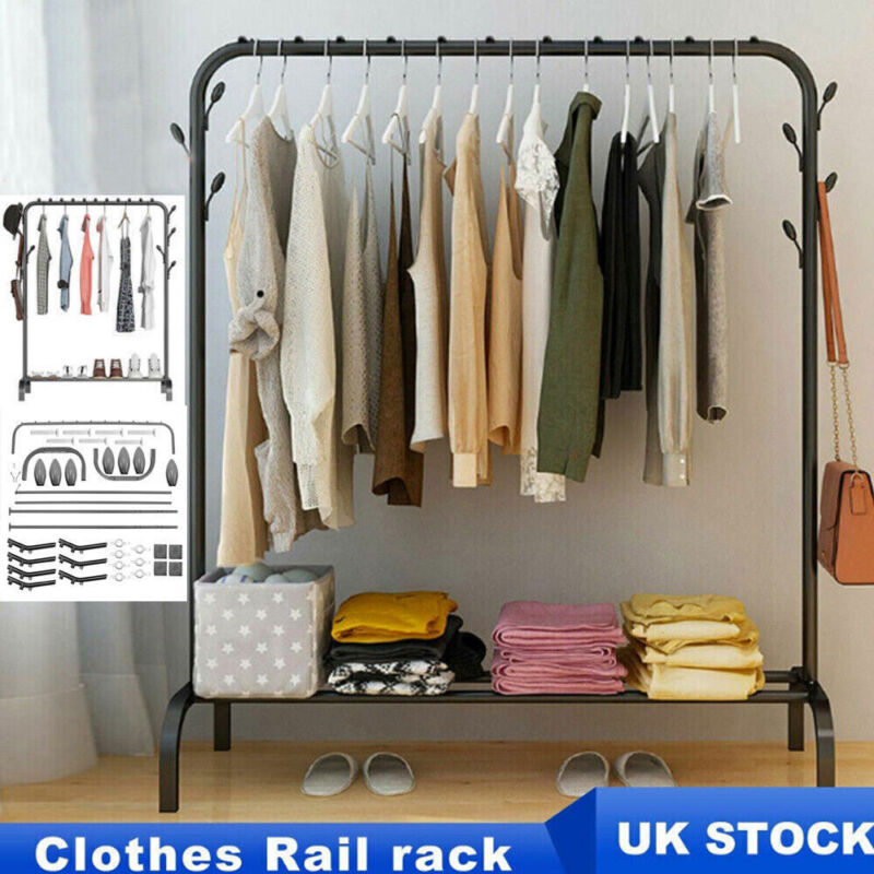 Heavy Duty Clothes Rail Rack Garment Hanging Display Stand Shoes Storage Shelves