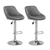 2x Bar Stools Breakfast Chairs Adjustable Swivel Gas Lift Chrome Legs Dark Grey