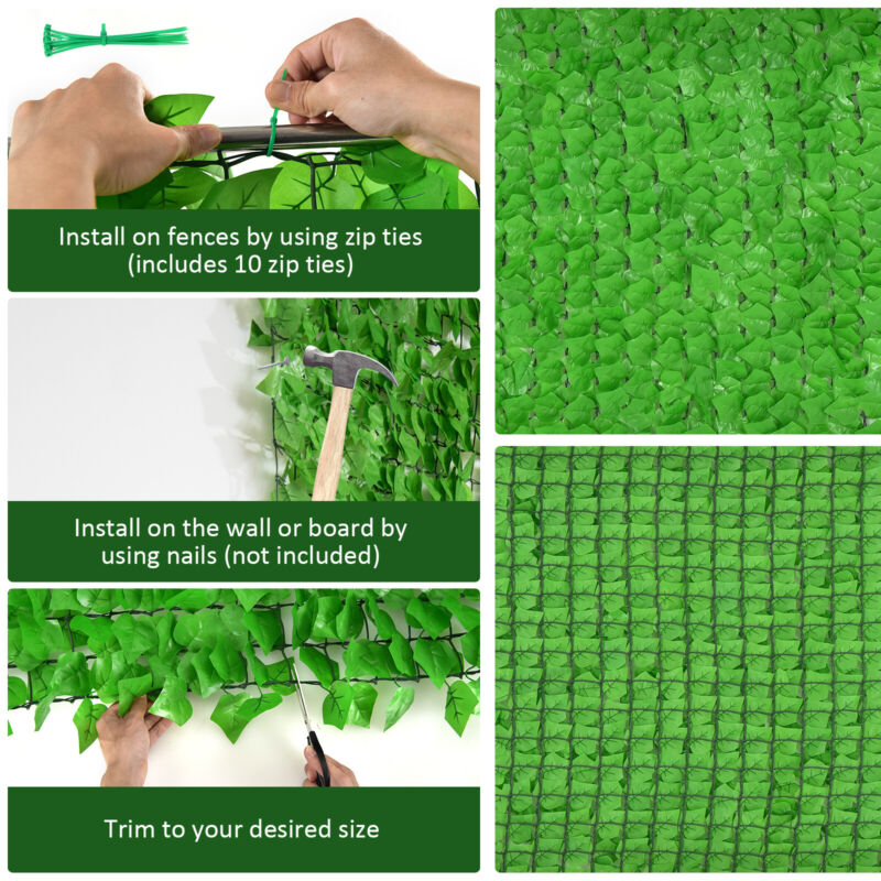 3Mx1M Artificial Hedge Ivy Leaf Garden Fence Wall Balcony Privacy Screen Trellis