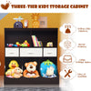 Wooden Toy Storage Cabinet Children 3-Tier Organizer Bookcase W/ 8 Open Cubes