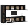 TV Cabinets 6 pcs Black Solid Wood Pine N7C8