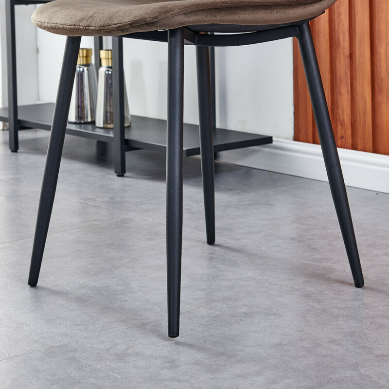 4X Velvet Dining Chairs Side Chair with Metal Legs Padded Seat Living Room Home