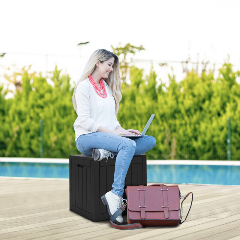 Outdoor Garden Storage Box Waterproof Patio Utility Chest Plastic Lid Container