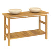 Bathroom Vanity Cabinet with Marble Sinks Solid Wood Teak V0O1