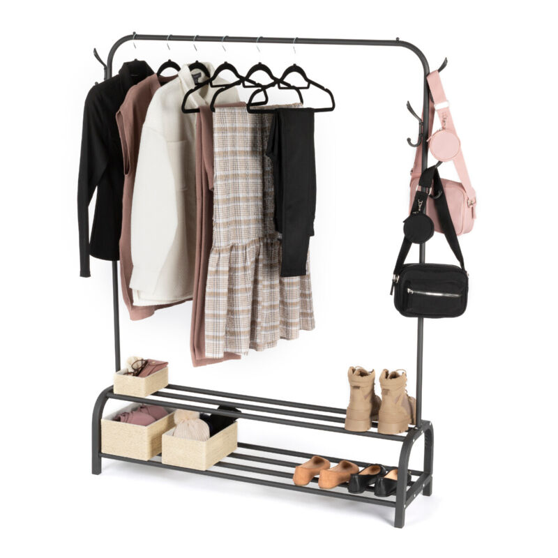 Heavy Duty Clothes Rail Rack Garment Hanging Display Stand Shoes Storage Shelves