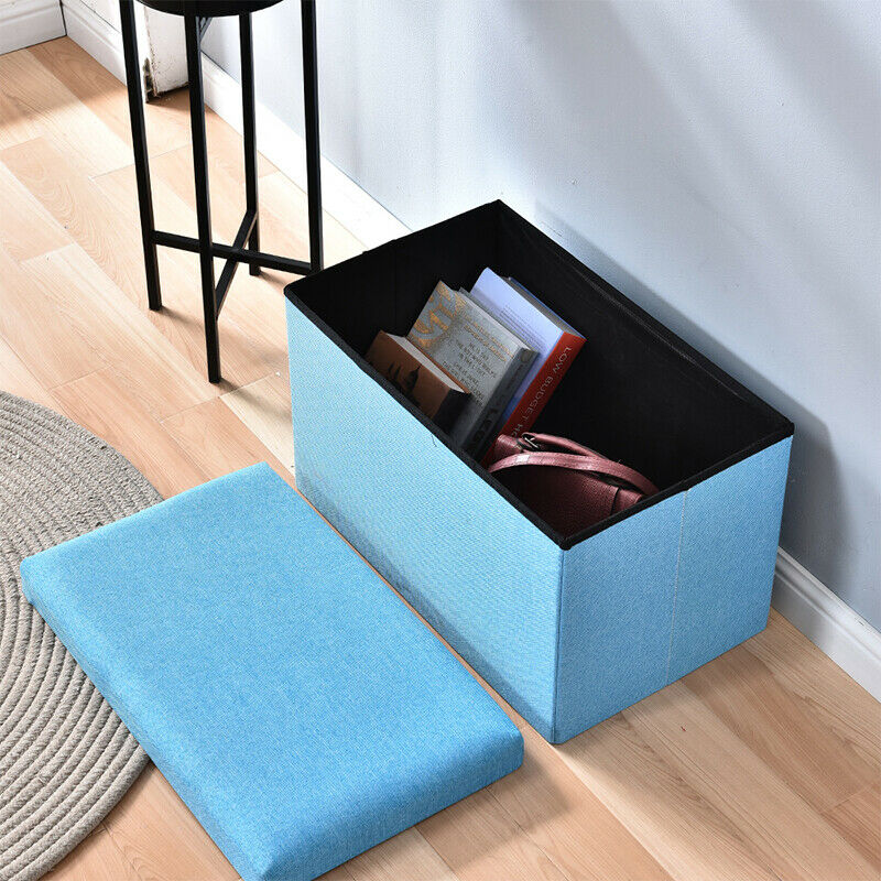 Folding Storage Ottoman Seat Stool Storage Boxes Chair Footstool Bench with Lid