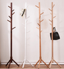 Beech Wooden Standing Coat Rack 8 Hooks Wood Tree Stand Coat Hat Handbag Rack