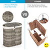 102L Handwoven Laundry Basket Divided Washing Clothes Hamper W/ Removable Liner