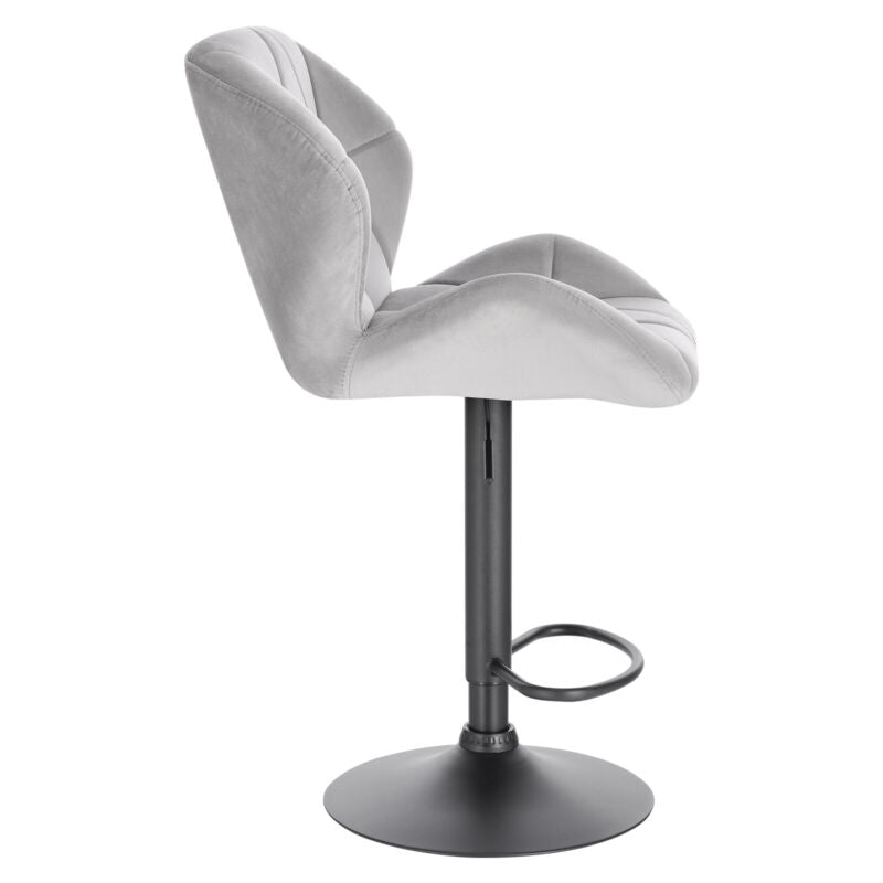 1x Bar Stool w/ Velvet Padded Swivel Gas Lift Breakfast Bar Chair Kitchen Cafe