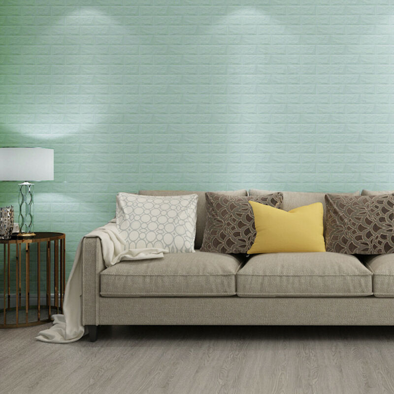 60*30cm 10Pcs 3D Brick Wall Stickers Self- Adhesive Panels Waterproof Tiles