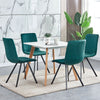 4 Pcs Green Velvet Dining Chairs Padded Seat Metal Legs Dining Room Kitchen Home