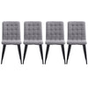 4 x Velevt Upholstered Dining Chairs High Back Kitchen Padded Seat w/ Metal Legs