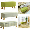 Linen Fabric Footstool Foot Rest Stool Pouffe Ottoman Seat Living Room Furniture