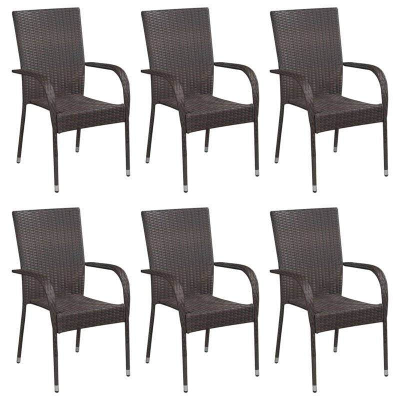 7 Piece Garden Dining Set Brown G9B2