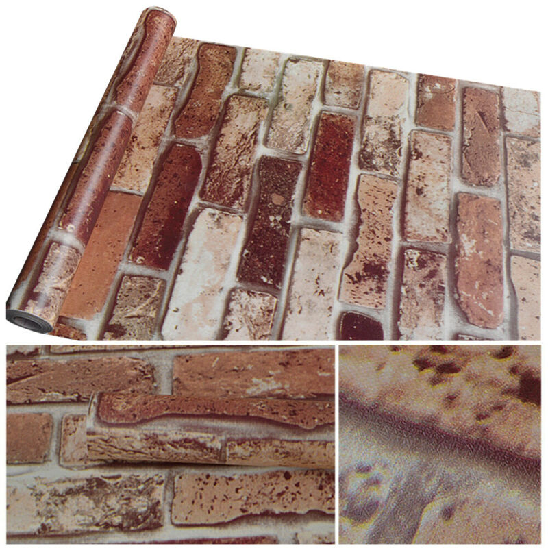 60*30cm 10Pcs 3D Brick Wall Stickers Self- Adhesive Panels Waterproof Tiles