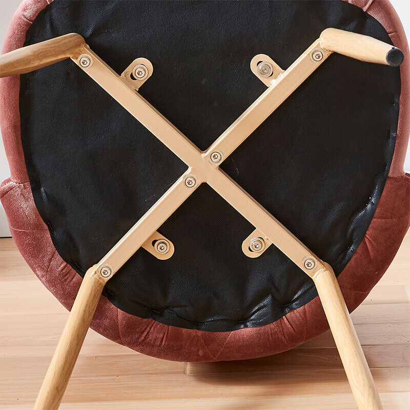 2 Pcs Pink Velvet Dining Chairs Make Up Chair Padded Seat Dining Room Kitchen BN