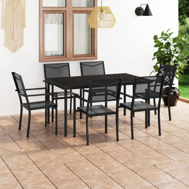 7 Piece Outdoor Dining Set Steel E6E8