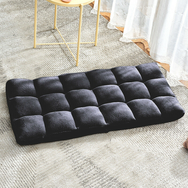 Adjustable Lazy Lounge Sofa Floor Chair Recliner Couch Black Home Living Room BN