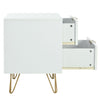 2Pcs Bedside Table w/ 2 Drawers Bedside Cabinet Metal Frame for Living Room MO