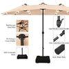 4.6M Solar 36 LED Patio Double-Sided Umbrella Outdoor Extra Large Crank Parasol