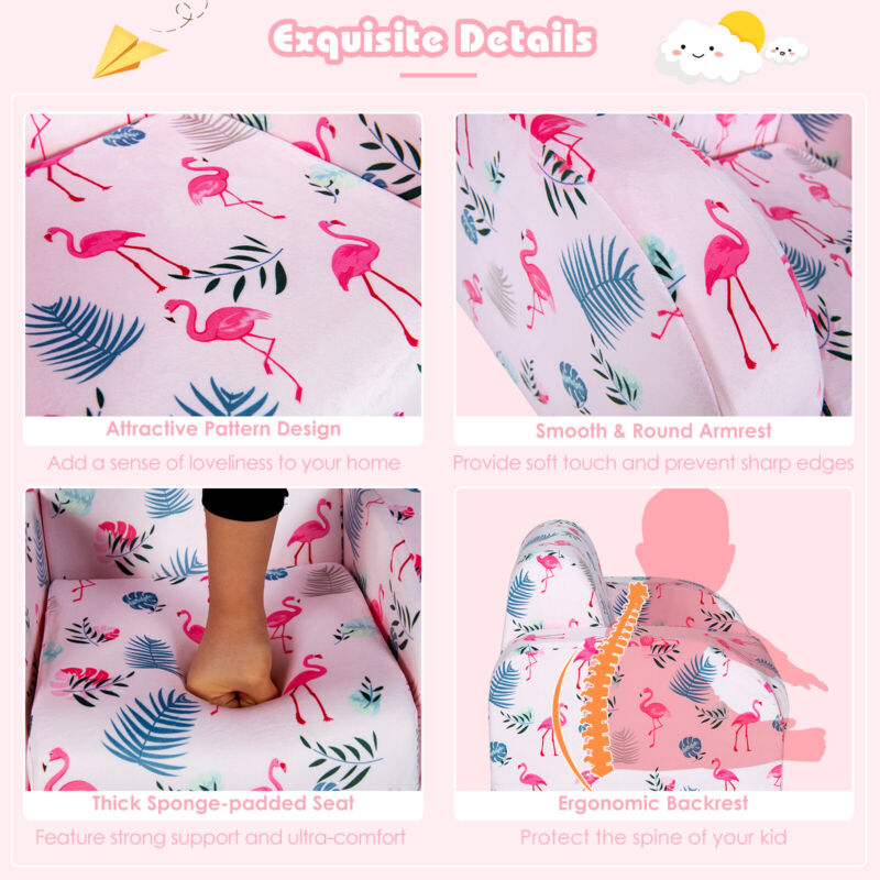 3 in 1 Kids Sofa Chair Children Flip Open Sofa Bed Toddler Soft Couch Lounger