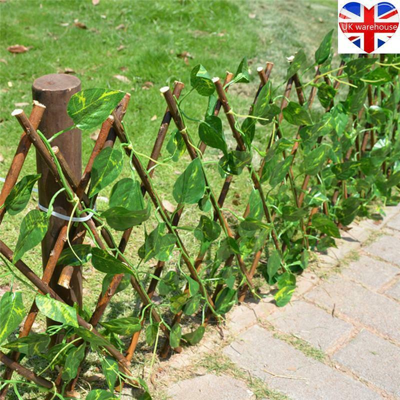 Garden Screening Expanding Trellis Fence Privacy Screen Artificial Ivy Leaves7