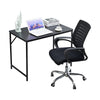 Computer Laptop Table Desk Wood Top Study Office Home Workstation Black/White