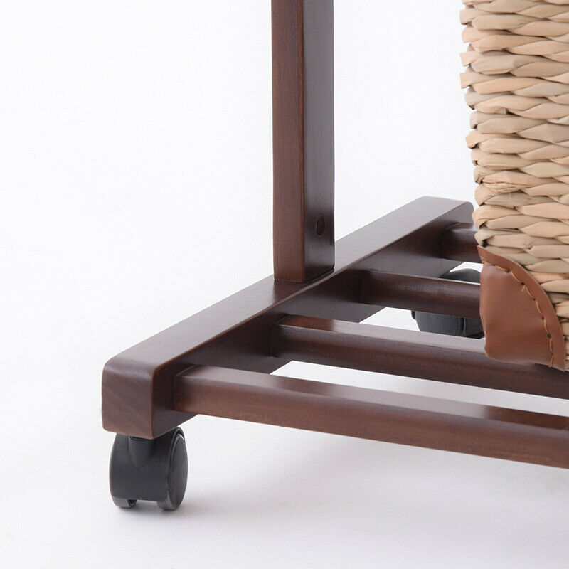 Clothes Rail Rack Wooden Garment Coat Stand Hanging Storage Organizer On Wheels