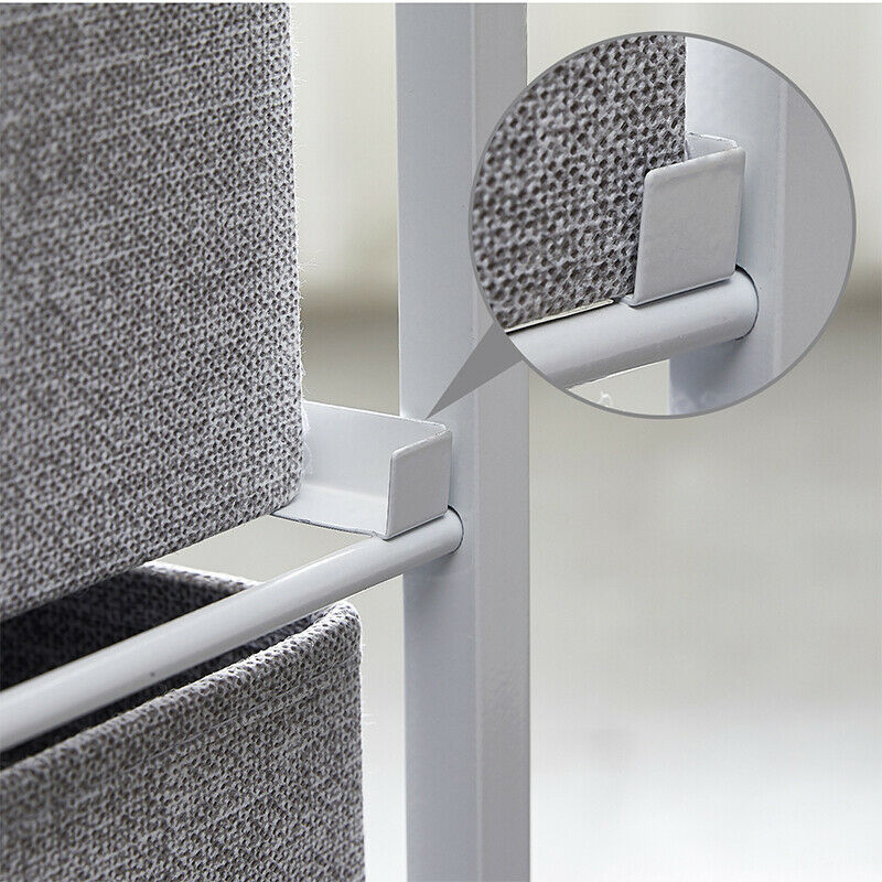 Fabric Bedside Cabinet Table Metal Frame Storage Unit Organiser Chest of Drawers