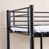 Black Bunk Bed Metal Frame with Ladder Home Dorm Bedroom Furniture for Family BN