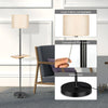 Modern Floor Lamp Standing Lamp with Shelf Plate and Dual USB Charging Ports